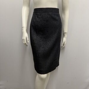 Vintage Escada Rock Skirt Dark Navy NWT $520.00 Textured Crinkled Size 42